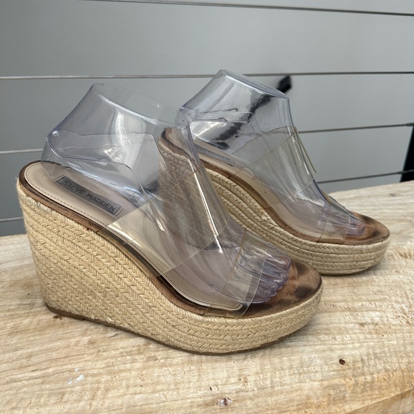 Steve Madden clear Sunrise Wedge Sandals for Women Wrapped Wedge heel formal 9 - Picture 11 of 11